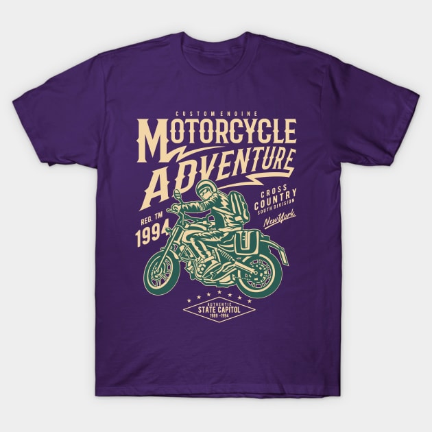 Motorcycle Adventure T-Shirt by lionkingdesign